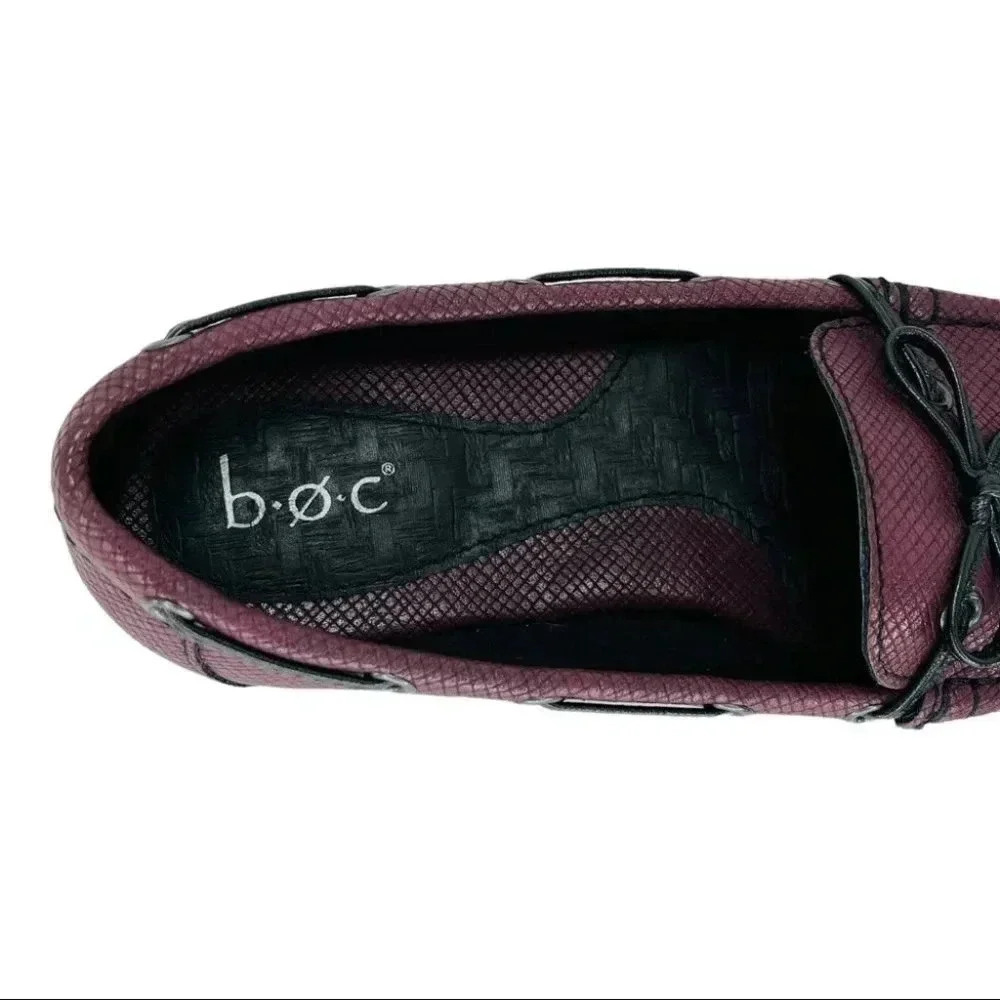 b.o.c. Carolann Wne Textured Faux Leather Moc Toe Womens Loafers Size 6M - Picture 7 of 12